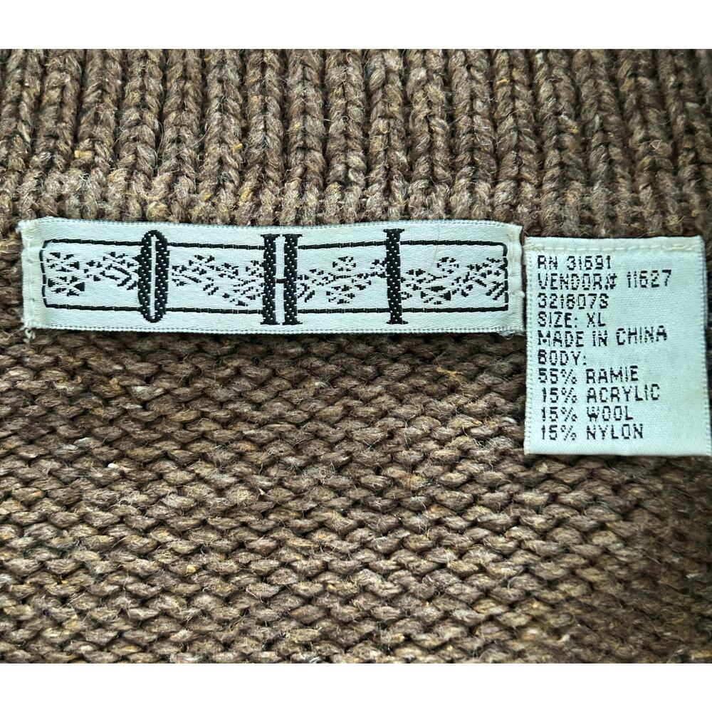 Vintage Wool Blend Brown Patchwork Embroidered Ch… - image 7